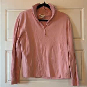 Talbots Pink Half-Zip Sweater